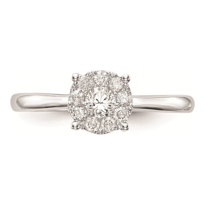 14K White Gold 1/3 ct tw Diamond Halo Engagement Ring – view 4