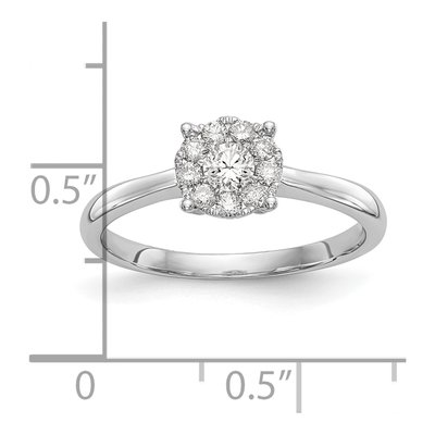 14K White Gold 1/3 ct tw Diamond Halo Engagement Ring – view 7
