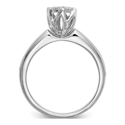 14K White Gold 1/4 ct tw Diamond Cluster Engagement Ring – view 2