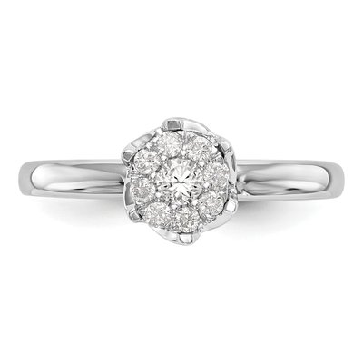 14K White Gold 1/4 ct tw Diamond Cluster Engagement Ring – view 4