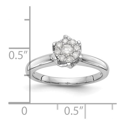 14K White Gold 1/4 ct tw Diamond Cluster Engagement Ring – view 7