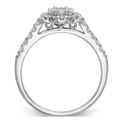 14K White Gold 0.52 ct tw Diamond Cluster Engagement Ring – view 2