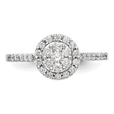 14K White Gold 0.52 ct tw Diamond Cluster Engagement Ring – view 4