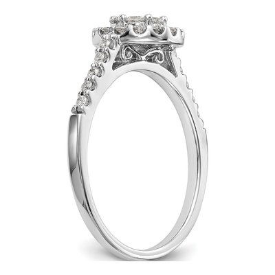 14K White Gold 0.52 ct tw Diamond Cluster Engagement Ring – view 6