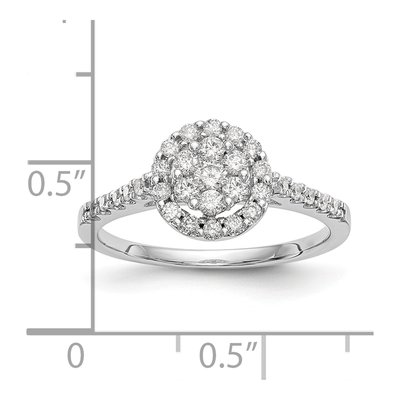 14K White Gold 0.52 ct tw Diamond Cluster Engagement Ring – view 7