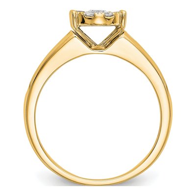 14K Yellow Gold 0.99 ct tw Diamond Cluster Engagement Ring – view 2