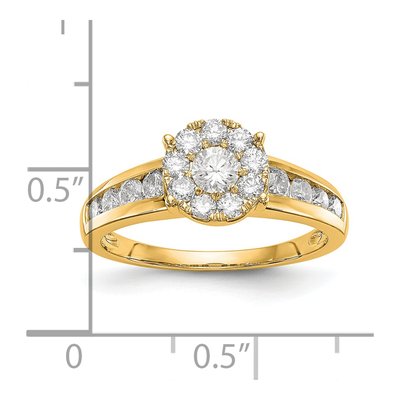 14K Yellow Gold 0.99 ct tw Diamond Cluster Engagement Ring – view 3