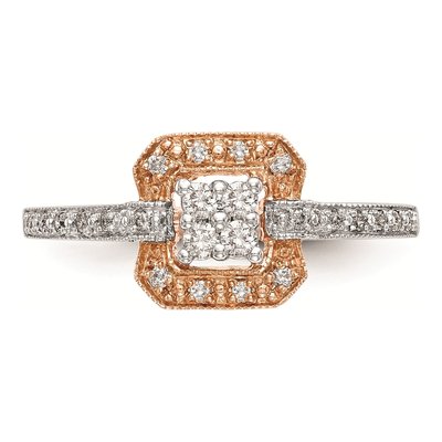 10K Rose Gold 1/5 ct tw Diamond Square Halo Engagement Ring – view 4