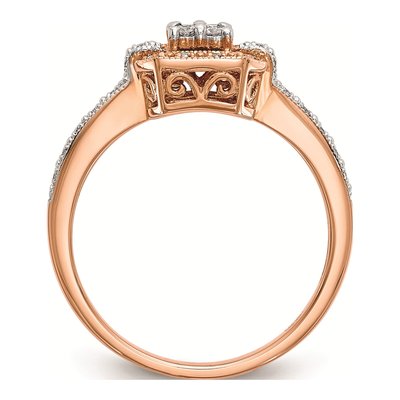14K Rose Gold 1/5 ct tw Diamond Square Cluster Engagement Ring – view 2