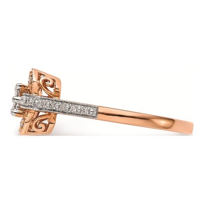 14K Rose Gold 1/5 ct tw Diamond Square Cluster Engagement Ring – view 3