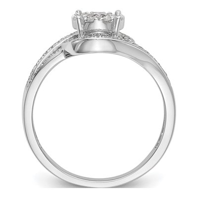 14K White Gold 0.54 ct tw Diamond Cluster Engagement Ring – view 2