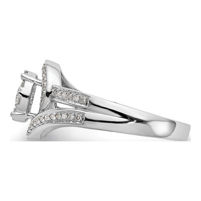 14K White Gold 0.54 ct tw Diamond Cluster Engagement Ring – view 3
