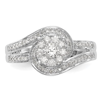 14K White Gold 0.54 ct tw Diamond Cluster Engagement Ring – view 4