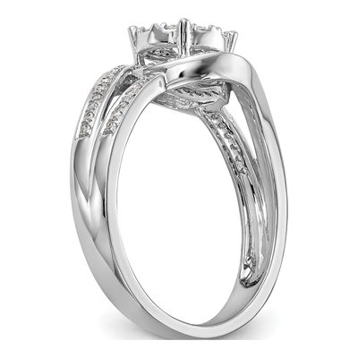 14K White Gold 0.54 ct tw Diamond Cluster Engagement Ring – view 6