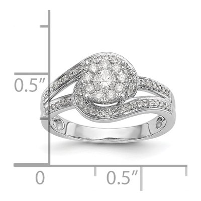 14K White Gold 0.54 ct tw Diamond Cluster Engagement Ring – view 7