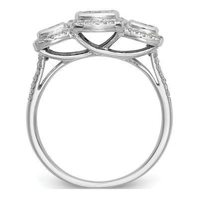14K White Gold 1/2 ct tw Diamond Cluster Engagement Ring – view 2