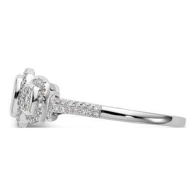 14K White Gold 1/2 ct tw Diamond Cluster Engagement Ring – view 3