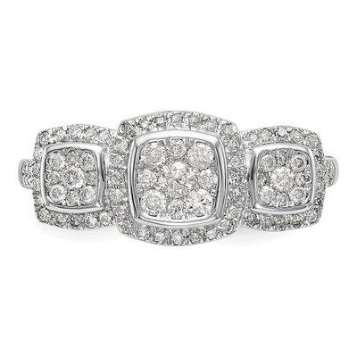 14K White Gold 1/2 ct tw Diamond Cluster Engagement Ring – view 4