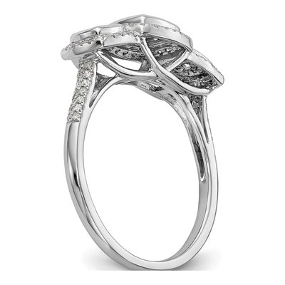 14K White Gold 1/2 ct tw Diamond Cluster Engagement Ring – view 6