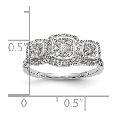 14K White Gold 1/2 ct tw Diamond Cluster Engagement Ring – view 7