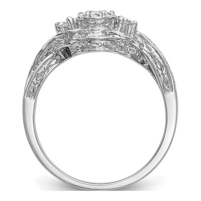 14K White Gold 0.41 ct tw Diamond Cluster Engagement Ring – view 2