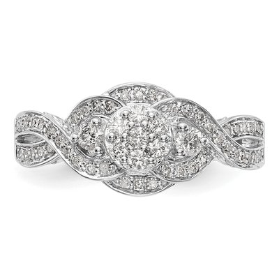 14K White Gold 0.41 ct tw Diamond Cluster Engagement Ring – view 4