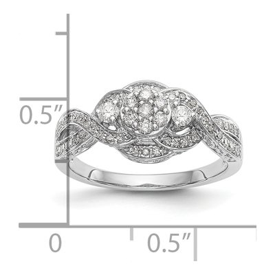 14K White Gold 0.41 ct tw Diamond Cluster Engagement Ring – view 7