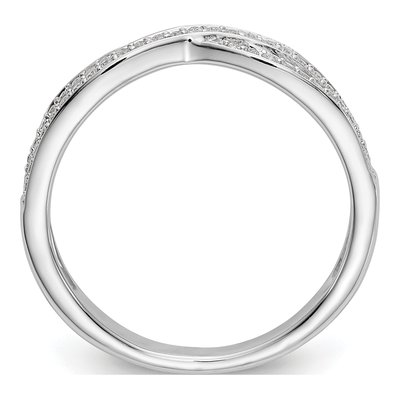 14K White Gold 1/5 ct tw Diamond Criss-Cross Wedding Engagement Ring – view 3