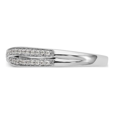 14K White Gold 1/5 ct tw Diamond Criss-Cross Wedding Engagement Ring – view 4