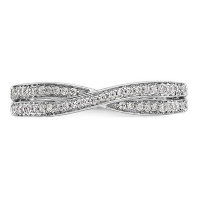 14K White Gold 1/5 ct tw Diamond Criss-Cross Wedding Engagement Ring – view 5