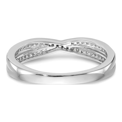 14K White Gold 1/5 ct tw Diamond Criss-Cross Wedding Engagement Ring – view 6
