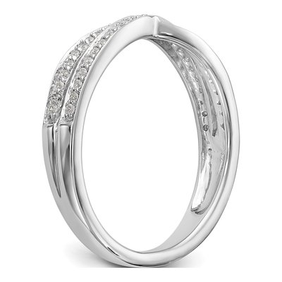14K White Gold 1/5 ct tw Diamond Criss-Cross Wedding Engagement Ring – view 7