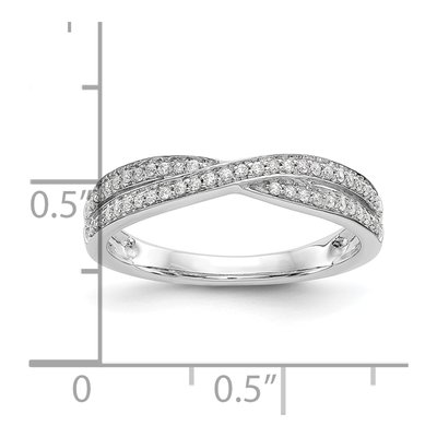 14K White Gold 1/5 ct tw Diamond Criss-Cross Wedding Engagement Ring – view 8