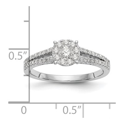 14K White Gold 1/2 ct tw Diamond Halo Engagement Ring – view 7