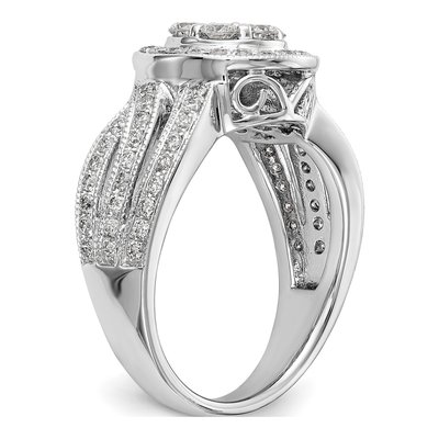14K White Gold 1 ct tw Diamond Cluster Engagement Ring – view 6