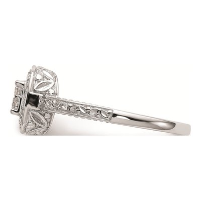 14K White Gold Diamond Square Halo Engagement Ring Mounting – view 3