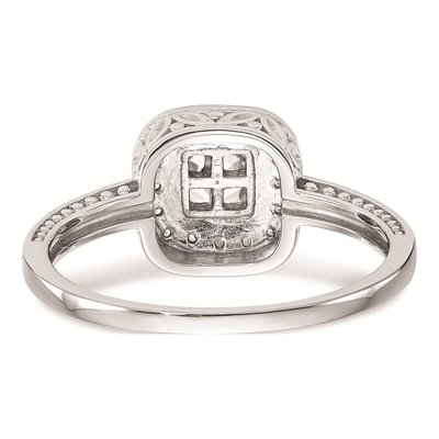 14K White Gold Diamond Square Halo Engagement Ring Mounting – view 5