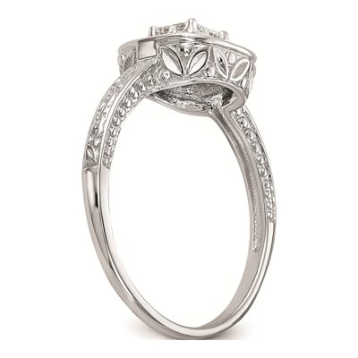 14K White Gold Diamond Square Halo Engagement Ring Mounting – view 6
