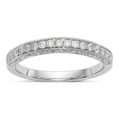 14K White Gold 1/5 ct tw Diamond Wedding Band