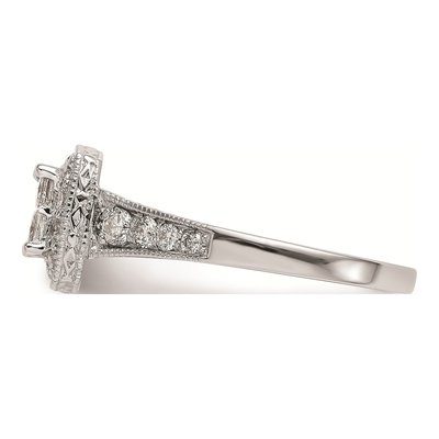 14K White Gold 3/4 ct tw Diamond Halo Engagement Ring – view 3