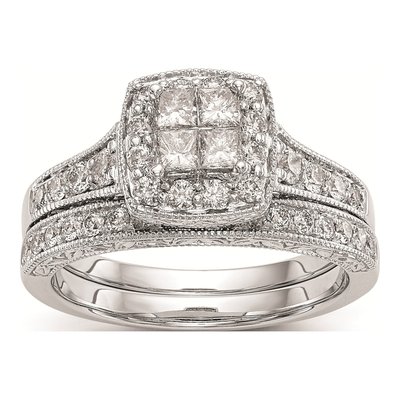 14K White Gold 3/4 ct tw Diamond Halo Engagement Ring – view 7