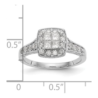 14K White Gold 3/4 ct tw Diamond Halo Engagement Ring – view 8