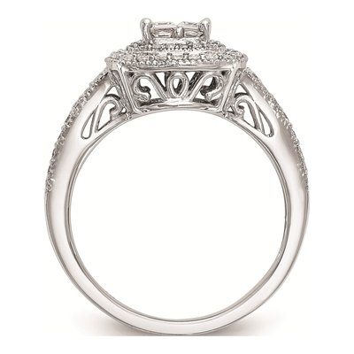 14K White Gold 5/8 ct tw Diamond Halo Engagement Ring – view 2