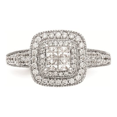 14K White Gold 5/8 ct tw Diamond Halo Engagement Ring – view 4