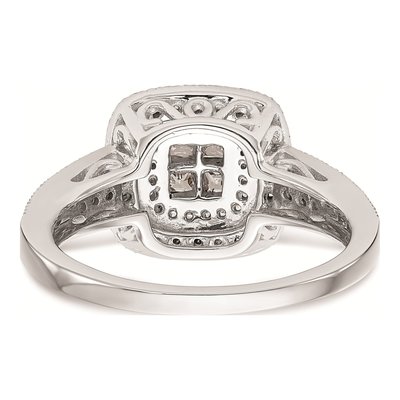 14K White Gold 5/8 ct tw Diamond Halo Engagement Ring – view 5