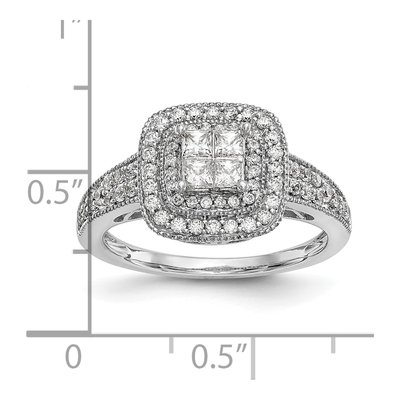 14K White Gold 5/8 ct tw Diamond Halo Engagement Ring – view 7
