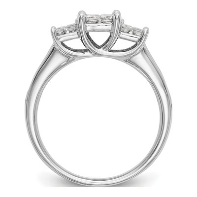 14K White Gold 0.99 ct tw Diamond Cluster Engagement Ring – view 2