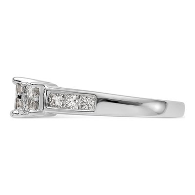 14K White Gold 0.99 ct tw Diamond Cluster Engagement Ring – view 3