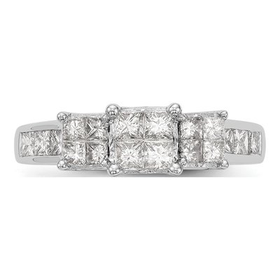 14K White Gold 0.99 ct tw Diamond Cluster Engagement Ring – view 4
