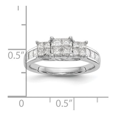14K White Gold 0.99 ct tw Diamond Cluster Engagement Ring – view 7
